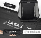 Ultra-Light Folding Camping Chair, All-Aluminum Frame, Surper Breathable Fabric, Easy to Carry, Compact Storage Size (2, Black)