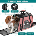 PetAmi Airline Approved Pet Carrier for Cats & Small Dogs, Soft Sided TSA Travel Carrier Bag with Sherpa Bed, Breathable Mesh Ventilation, Collapsible Bowl, Up to 18 lbs, Small Heather White Red