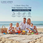 LANE LINEN Picnic Blankets - Turkish Beach Blanket Sandproof with Lightweight Quick Dry Design, 82"x82", Beach Summer Vacation Essentials for Relaxing, Park Outings or Yoga Mat – Beige