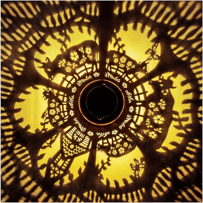 Cow Solar Lanterns Outdoor Waterproof Hanging Solar Lights Cow Gifts for Women Men Mom Metal Decorative LED Outdoor Lanterns for Patio, Lawn, Landscape, Garden Decor, Yard Decorations