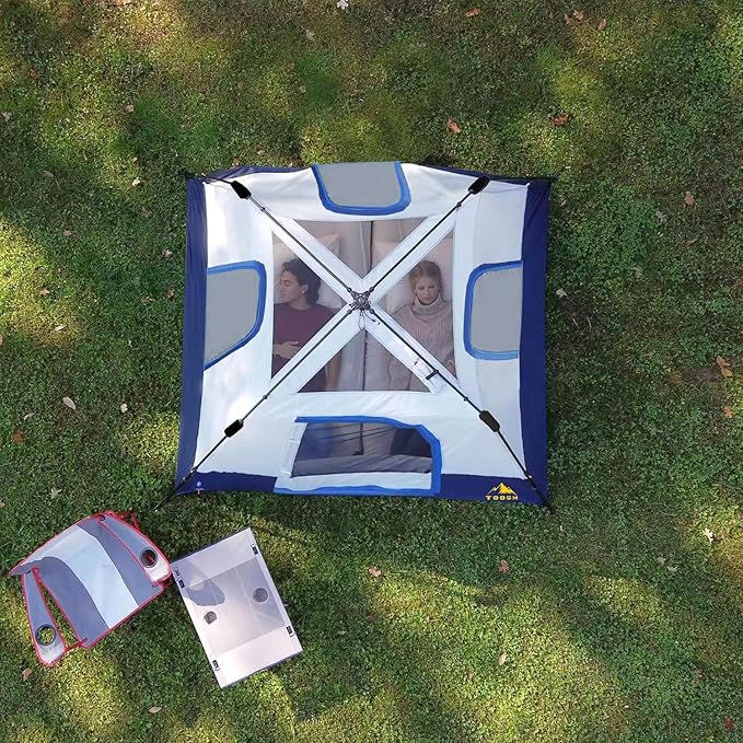 3/4 Person/6 Person Camping Tent Fast Cabin Tent with Instant Setup Tent, Weatherproof Tent Easy Quick Set Up & Pop Up in 60 Seconds with Rainfly Backpack for Family Camping,Upgraded Ventilation