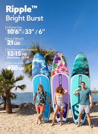 SLOOSH Inflatable Stand Up Paddle Board, 10'6" Paddle Boards with Premium Accessories, Non-Slip EVA Deck, Ultra-Light Carry Bag Pump, Ripple SUP for Youth & Adults of All Skill Levels