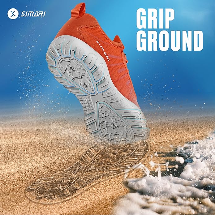 SIMARI Water Shoes for Women Men - Barefoot Quick-Dry Aqua Socks | Lightweight Swim Shoes for Surfing, Swimming, Beach Sports, Kayaking, Diving | Non-Slip Design