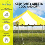 Party Tents Direct 20'x20' Weekender Standard Canopy Pole Tent - Easy Up Canopy Tent with 80 Person Capacity - Outdoor Canopies for Parties, Weddings, & Events (Yellow/White Top)