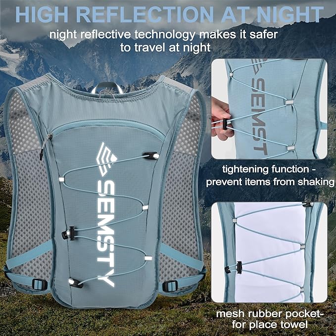 Running Hydration Vest 5L,Running Vest Pack with 1.5L Water Bladder,Lightweight Water Backpack for Hiking Running Cycling