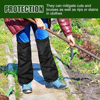 Adnee 2 PCS Lawn Care Leg Gaiters-Weed Eating Leg Protectors-Garden Trimming Leg Chaps-Adjustable Leg Guards for Garden and Farm Working, Black