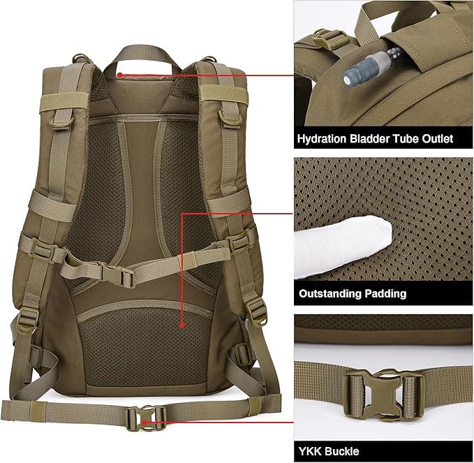 Mardingtop Military Tactical Backpack 25L Molle Hiking Backpack for Backpacking,Cycling and Biking