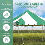 Party Tents Direct 20'x20' Weekender Standard Canopy Pole Tent - Easy Up Canopy Tent with 80 Person Capacity - Outdoor Canopies for Parties, Weddings, & Events (Green/White Top)