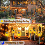 10 Pack Solar Lights Outdoor, Mini Solar Torch Lights with Flickering Flame for Halloween Decor, Solar Halloween Lights Waterproof Solar Powered Outdoor Lights for Garden Pathway Patio Yard Porch