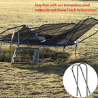10"x2" Trampolines Wind Stakes Heavy Duty U Shape Galvanized Steel Trampoline Stakes Ground Anchors with Sharp End for Camping Tent, Garden Staples, Trampoline Pins (12)