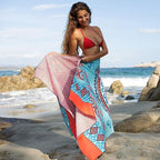 Elite Trend Microfiber Beach Towel for Adults with Bag - Extra Large 78x35 Inch Lightweight Sand Free Quick Dry Towel for Travel, Swimming, Yoga, Camping (Mandala Coral)