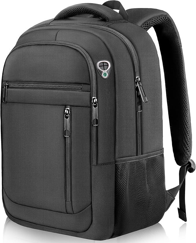 Travel Backpack, 40L Business Laptop Backpack with 17.3 Inch Laptop Compartment, Lightweight Daypack for Flight, Durable Water Resistant Bookbag, Hiking, Work Backpack for men, Black