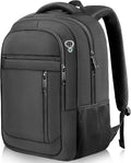 Travel Backpack, 40L Business Laptop Backpack with 17.3 Inch Laptop Compartment, Lightweight Daypack for Flight, Durable Water Resistant Bookbag, Hiking, Work Backpack for men, Black