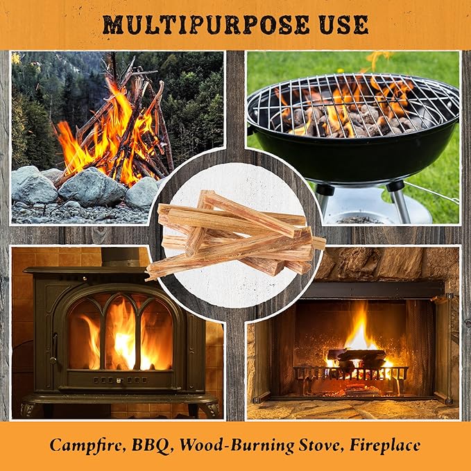 Fatwood Fire Starter Sticks 25-lb Box 2-Pack - Indoor or Outdoor All Natural Pine Fire Starters for Campfires, Fireplace, Firepit, Wood Stove, or BBQ Grill - Kindling Wood Firewood by Pure Garden