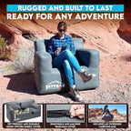 Pittman - Inflatable Chair for Camping with Built in Pump - Portable Inflatable Couch for Adults Holds 350lb's - Blow Up Chair for Movie Nights, Outdoor Blow up Furniture or Air Sofa for Camping