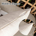 Kevin Textile Pack of 2 Decorative Outdoor Waterproof Pillow Covers Garden Cushion Sham Throw Pillowcase Shell for Patio Tent Couch 20x20 Inch Light Beige