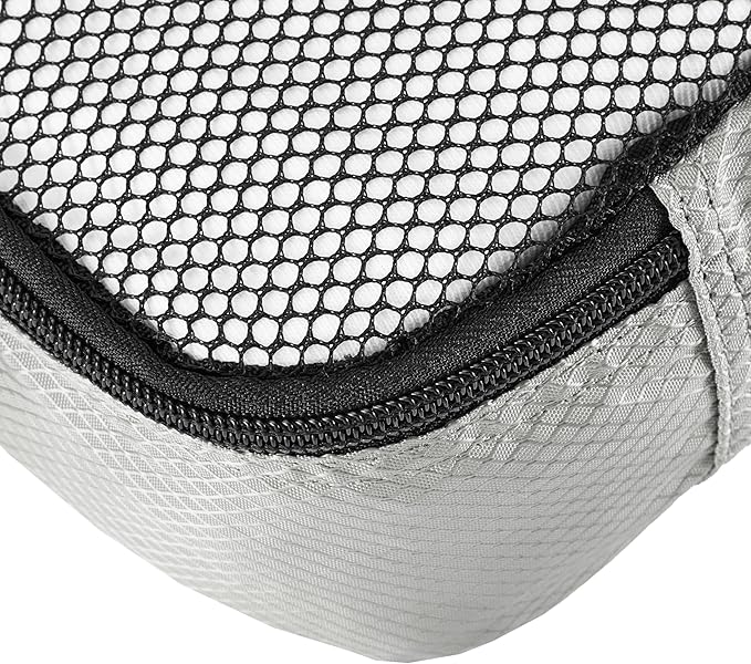 Amazon Essentials 4-Piece Packing Cubes Travel Accessories Set, Luggage Organizer with Double Zipper, Mesh Top, 100% Polyester, Slim, Gray (Previously Amazon Basics)