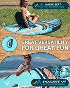 11'x34 Ultra Wide Paddleboard, Inflatable SUP&430lb Capacity for All Skill, Stand-up Paddle Board for Yoga/Family, EVA Deck, US Fin, High-Pressure Pump, 100L Bag, Safety Leash