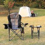 Folding Camping Chair:Oversized Portable Lawn Chairs for Adults,Outdoor Heavy Duty Padded Seats,Support 350 LBS,for Camp,Travel & Picnic