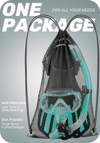 CAPAS Snorkel Mask Fins Set, Travel Size Snorkeling Gear for Adults with Adjustable Fins, Diving Mask and Dry Top Snorkel, Come with a Carrying Bag