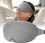 FRESHME Cotton Sleep Eye Mask - Travel Eye Mask for Sleeping Airplane Blackout Eye Covers for Long Flight Essentials Accessories, Comfortable Sleep Night Masks for Men Women Side Sleeper