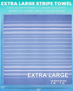 2 Pack Giant Huge Thin Boho Throw Blanket Turkish Beach Blanket Towel Jumbo Extra Large XL XXL Oversized Outdoor Picnic Accessories Travel Essentials for Family Camping Gears Must Haves Yard Mat Navy
