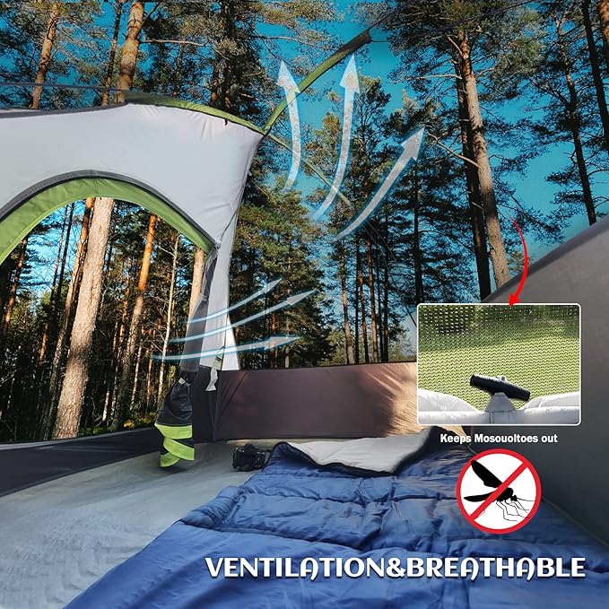 Camping Tent 2 Person, Waterproof Windproof Tent with Rainfly Easy Set up-Portable Dome Tents for Camping…