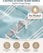 LANE LINEN Oversized Beach Towel - Beach Towels 4 Pack, Pre-Washed Pool Towel, Extra Large Beach Towel, Quick Dry & Sand Free, Lightweight Travel Towel, 39"x71" - Aqua