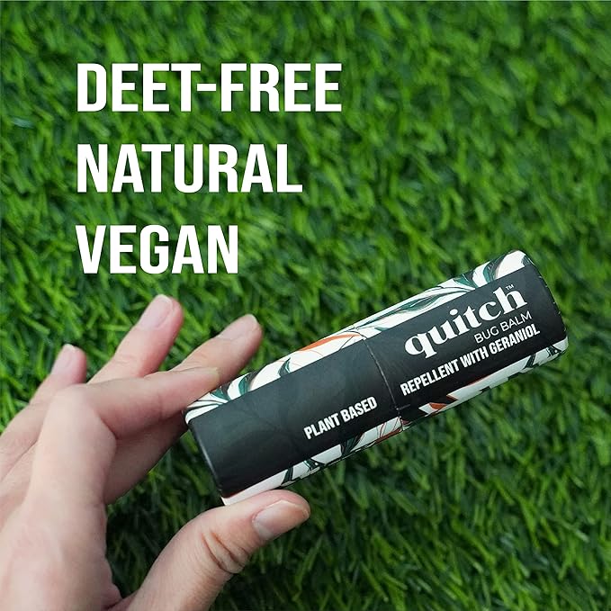 Quitch Mosquito Bug Repellent Balm, Bug Spray Alternative Insect Repellent Travel Size, DEET-Free Vacation Essentials Cruise Must Have, Natural Bug Repellent Wipes Alternative, Made in The USA