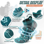 ANTSANG 6 Pairs Merino Wool Ankle Hiking Running Socks Compression Thick Cushion Breathable No Show Socks for Men Women