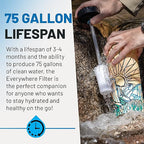 Epic Water Filters Nalgene OG Water Bottle with Filter, USA Made, BPA Free, Removes 99.99% Tap Water Contaminants, Forever Chemicals, Honnold Foundation Art, 48 oz