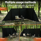 Wind Blocker Camping Windbreaks | Privacy Fence Stove Windshield Shelter | Portable Lightweight Windproof Sunshade for Outdoor Camping, Hiking, Picnic (Black)