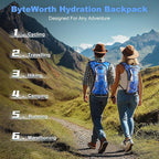 Hydration Backpack wtih 2L Water Bladder, Hiking Water Backpack, Water Bladder Backpack for Running and Biking (Men & Women) - BPA-Free, Breathable Mesh, 16L Storage, 2025 Upgrade