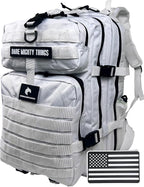AMERICANPHOENIX 45L Elite Tactical Backpack | 3X Stronger Work & Military Backpack | Water Resistant and Heavy Duty | 3 Day MOLLE Bug Out Bag (Polar White)