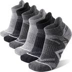 ANTSANG 6 Pairs Merino Wool Ankle Hiking Running Socks Compression Thick Cushion Breathable No Show Socks for Men Women