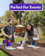 PartyPrints 25 Pack Purple Blank Can Cooler Sleeves, Customizable Bulk Insulated Foam for Beer, Collapsible Plain Drink Holder, Cold Soda Insulator, 12oz Regular, 16oz Tall Cans