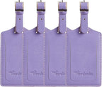 Travelambo Luggage Tags for Suitcases PU Leather Travel Tags Bag Tags Privacy Protection Travel Essentials