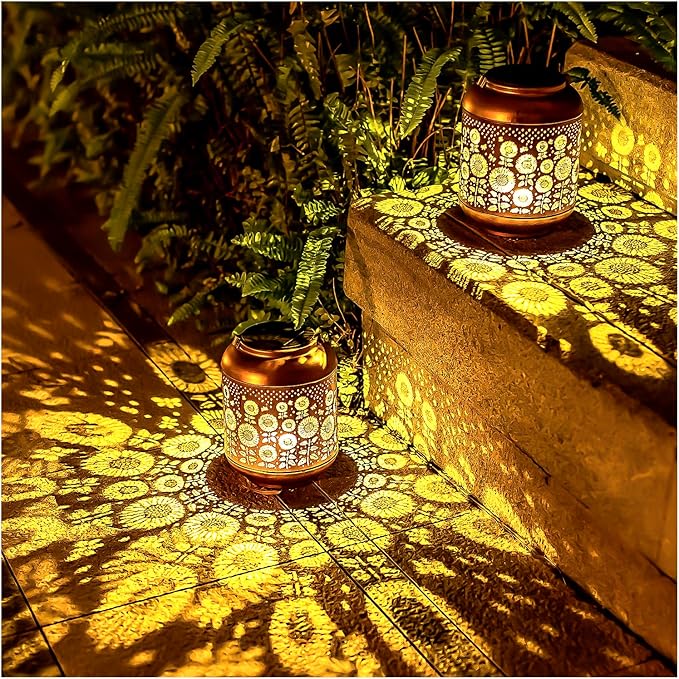 Sunflower Solar Lanterns Outdoor Waterproof Hanging Solar Lights Sunflower Gifts for Women/Men/Sunflower Lovers Gifts Metal Decorative LED Sunflower Lanterns for Garden Decor,Patio,Lawn,Pathway,Yard