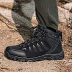 SHULOOK Men's Waterproof Hiking Boots Non-Slip Lightweight Mid Top Ankle Boot Breathable Hiker Trekking Shoes