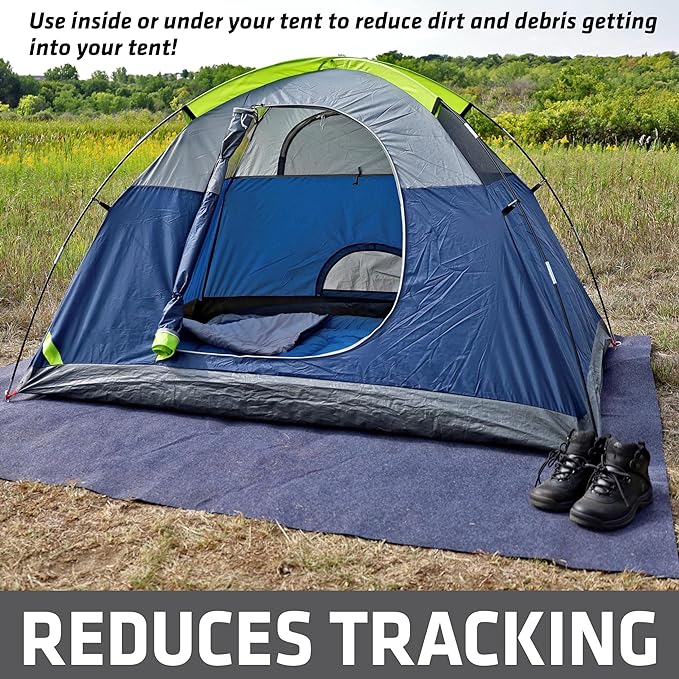 Drymate Tent Carpet Mat, Protective Waterproof Liner Keeps You Warm & Dry, Camping Floor Rug Accessory (7'4" x 8'4"), Durable, Lightweight, Soft & Comfortable, Trimmable Material (USA Made) (Charcoal)
