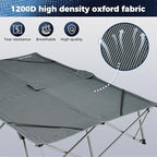 KingCamp 2 Person Queen Size Camping Cot, Folding Portable Double 550lbs Heavy Duty Oversized Large XXL Wide Foldable Sleeping Bed with Carry Bag for Two Adult Outdoor Travel Tent, Grey