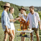 Folding Table Small, 24''L x16''W Camp Aluminum Table with Adjustable Height Legs, Indoor Outdoor Lightweight Portable Folding Aluminum Dining Table for Picnic Camping 2-Feet（10"/19"/27）