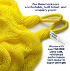 Handwoven Hammock by Yellow Leaf Hammocks - Family Size, Fits 2+ PPL, 550lb max - Weathersafe, Super Strong, Easy to Hang, Ultra Soft, Artisan Made - Color: Yellow