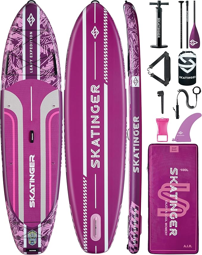 11'6×35" Super Wide Inflatable Paddle Board, Ultra Stable Stand Up Paddleboards for 450lb/3 People/Family/Big Size, Shoulder Strap, 5 Handles, 100L Backpack, All-Round Sup Board, US Fin