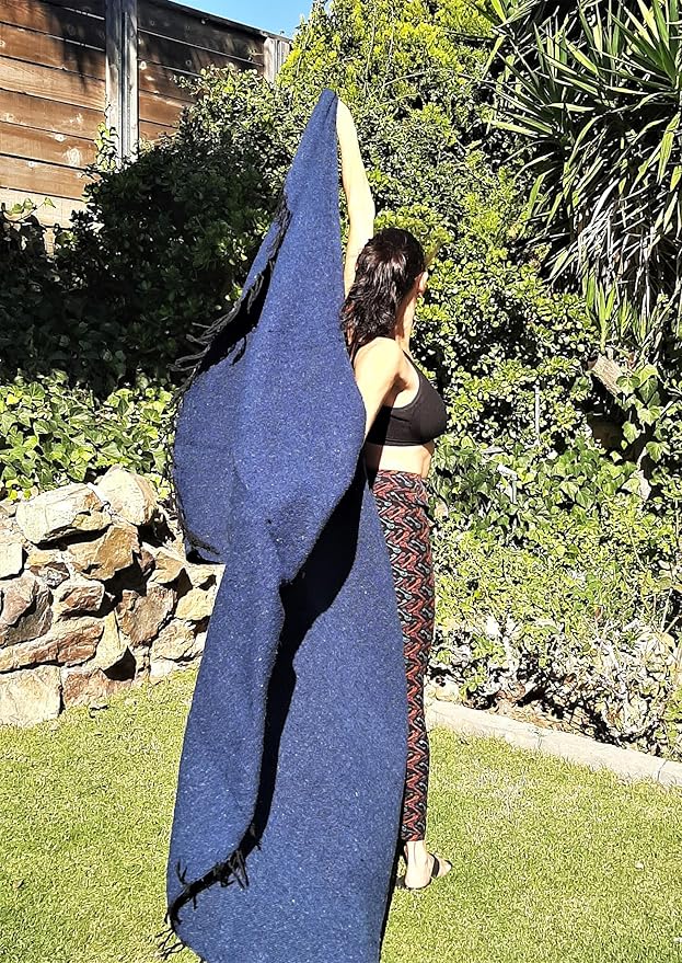 Open Road Goods Solid Color Mexican Yoga Blanket – Large Handwoven Throw for Yoga, Beach, Camping or Home – Soft and Durable Cotton Blend