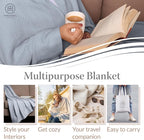 Threadmill Luxury Cotton Blankets for Twin Size Bed | All-Season 100% Cotton Twin Blanket for Bed | Herringbone Soft & Cozy Fall Thermal Blanket, 350GSM, 68x92 inches | Scottish Grey