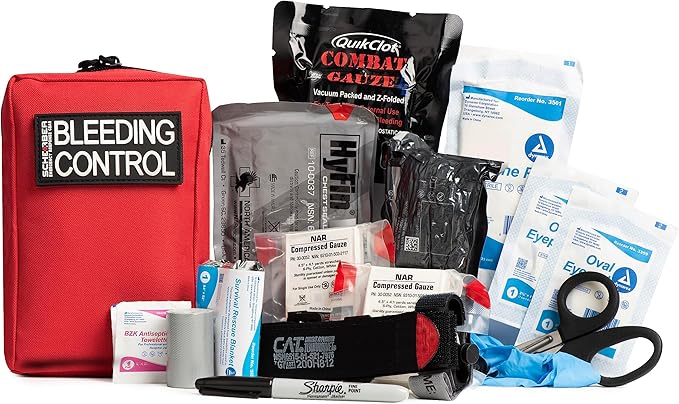 Scherber Public Access Bleeding Control Kit | Trauma Equipment, First Aid Supplies & NAR Tourniquet Pack for Gunshot Wound & Hemorrhage | Medical Professional & Emergency Rescue | Single, Advanced +