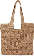 Straw Beach Tote Bag: Large Summer Boho Woven Bags - Rattan Handmade Shoulder Handbags for Women