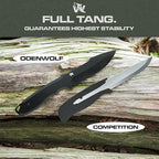 WOLF-III Full Tang Survival Knife with Fire Starter and Sheath - Stylish Tactical Fixed Blade - Made of D2 Steel - Bushcraft and Camping Knife - With Belt Loop, Plug Lock & Multi Lok