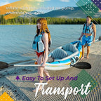 Sunlite Sports 2-Person Inflatable Kayak with Aluminum Oars (136" x 33"), High Output Air Pump and Storage Bag, Double Tandem Kayak for Adults, Two Person Canoe and Kayak, Good for Lakes and Rivers